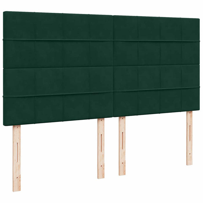 Cadru de pat otoman cu saltele Verde închis 200x200cm catifea - WALTI WALTI