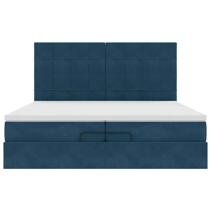 Cadru de pat otoman saltele Albastru închis 200x200cm catifea - WALTI WALTI