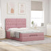 Cadru de pat otoman cu saltele Roz 140x190cm catifea - WALTI WALTI