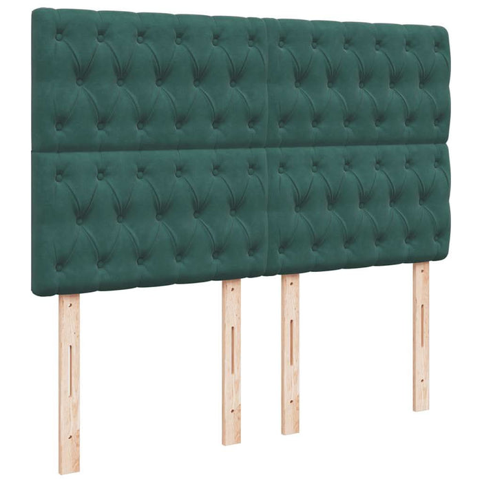 Cadru de pat otoman cu saltele verde închis 140x200cm catifea - WALTI WALTI