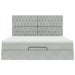 Cadru de pat otoman cu saltele Gri deschis 160x200cm catifea - WALTI WALTI