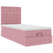 Cadru de pat otoman cu saltele, catifea roz 90x190cm - WALTI WALTI