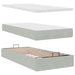 Cadru de pat otoman cu saltele Gri deschis 90x200cm catifea - WALTI WALTI