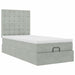 Cadru de pat otoman cu saltele Gri deschis 100x200cm catifea - WALTI WALTI