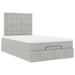 Cadru de pat otoman cu saltele Gri deschis 120x190cm catifea - WALTI WALTI
