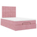 Cadru de pat otoman cu saltele Roz 120x190cm catifea - WALTI WALTI