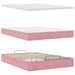 Cadru de pat otoman cu saltele Roz 140x190cm catifea - WALTI WALTI
