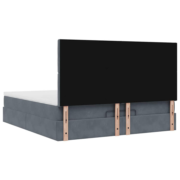 Cadru de pat otoman cu saltele Gri închis 180x200cm catifea - WALTI WALTI