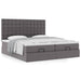 Cadru de pat otoman cu saltea gri 160x200cm piele artificială - WALTI WALTI