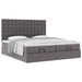 Cadru de pat otoman cu saltea gri 160x200cm piele artificială - WALTI WALTI