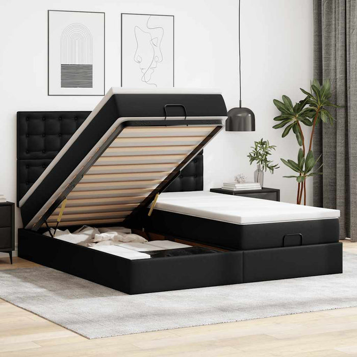 Cadru de pat otoman saltele Negru 180x200cm piele artificială - WALTI WALTI