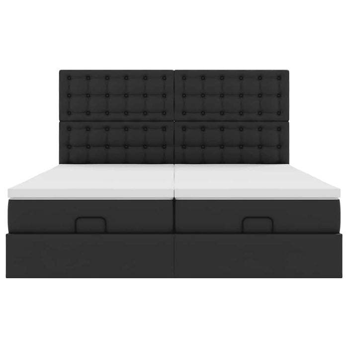 Cadru de pat otoman saltele Negru 200x200cm piele artificială - WALTI WALTI
