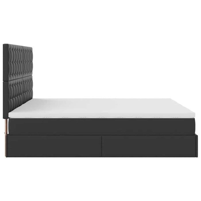 Cadru de pat otoman saltele Negru 200x200cm piele artificială - WALTI WALTI