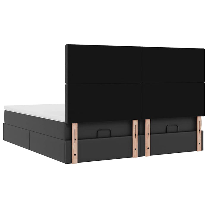 Cadru de pat otoman saltele Negru 200x200cm piele artificială - WALTI WALTI