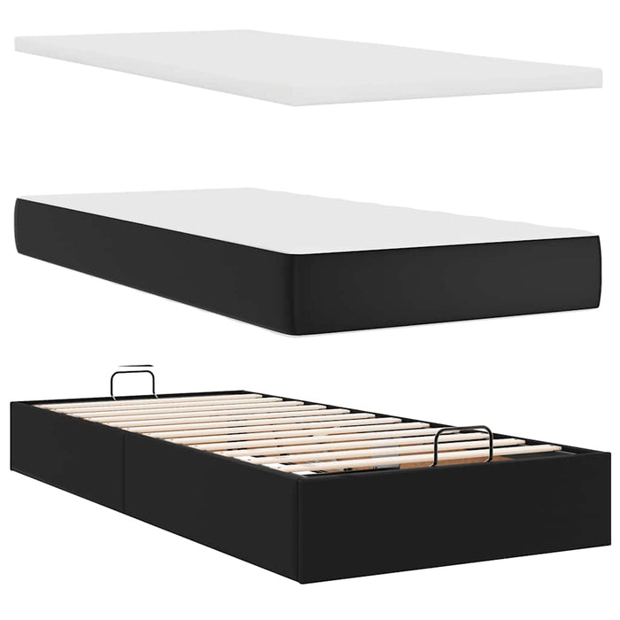 Cadru de pat otoman saltele Negru 200x200cm piele artificială - WALTI WALTI