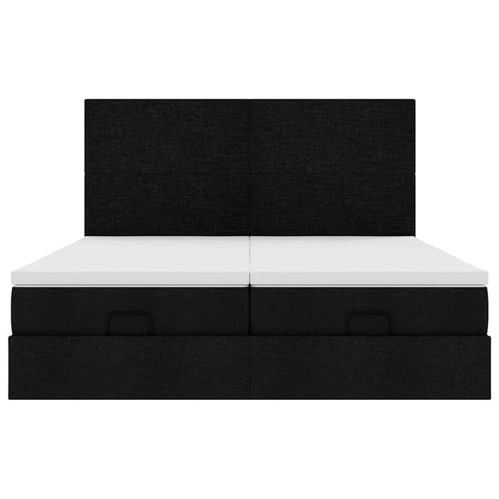 Cadru de pat otoman cu saltele, material negru 180x200cm - WALTI WALTI