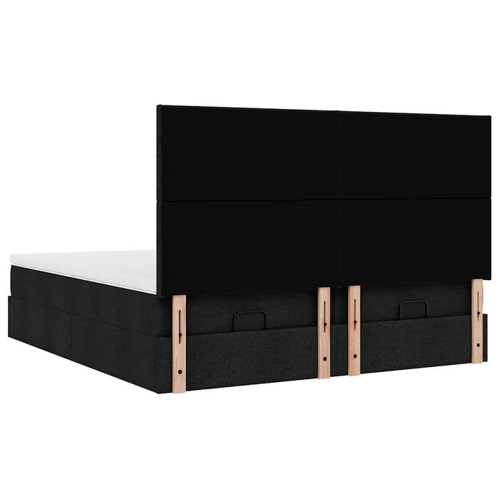 Cadru de pat otoman cu saltele, material negru 180x200cm - WALTI WALTI
