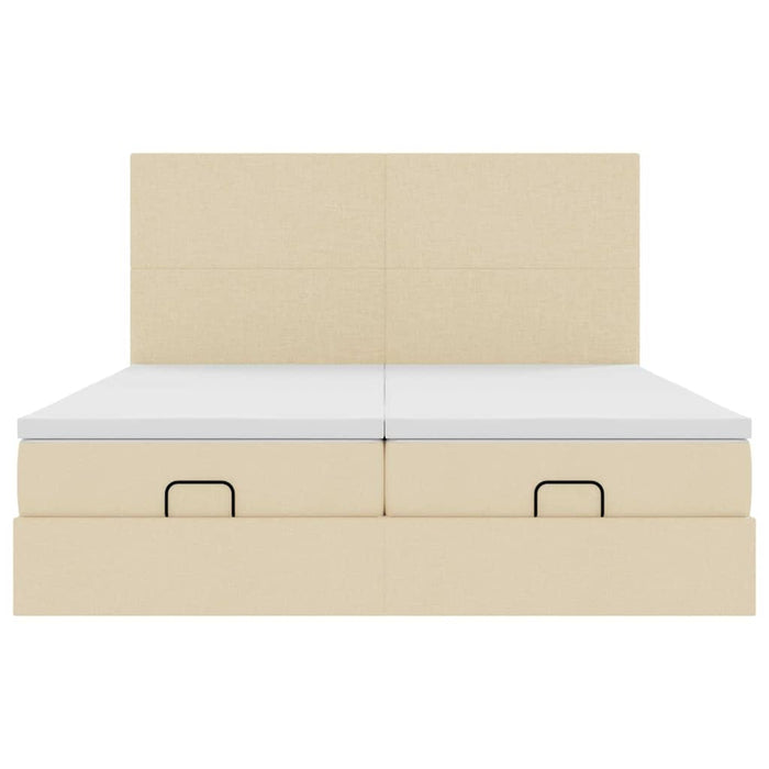 Cadru de pat otoman cu saltele crem 180x200cm stofa - WALTI WALTI