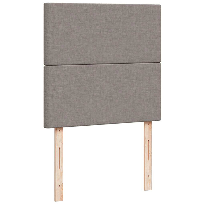 Cadru de pat otoman cu saltele Taupe 200x200cm țesătură WALTI