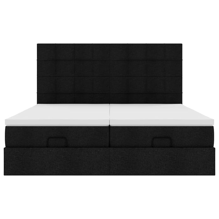 Cadru de pat otoman cu saltele, material negru 160x200cm - WALTI WALTI