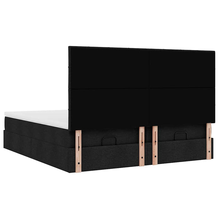 Cadru de pat otoman cu saltele, material negru 160x200cm - WALTI WALTI