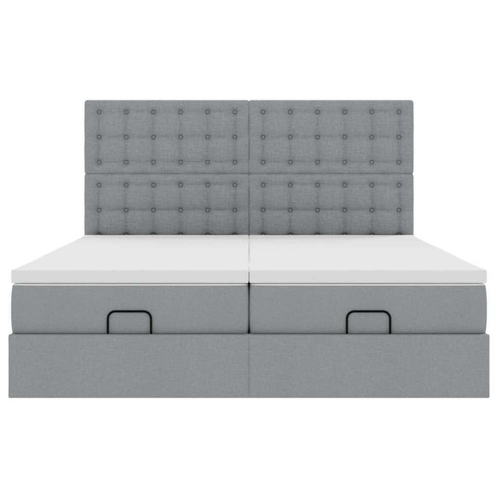 Cadru de pat otoman cu saltele Gri deschis 160x200cm Material - WALTI WALTI