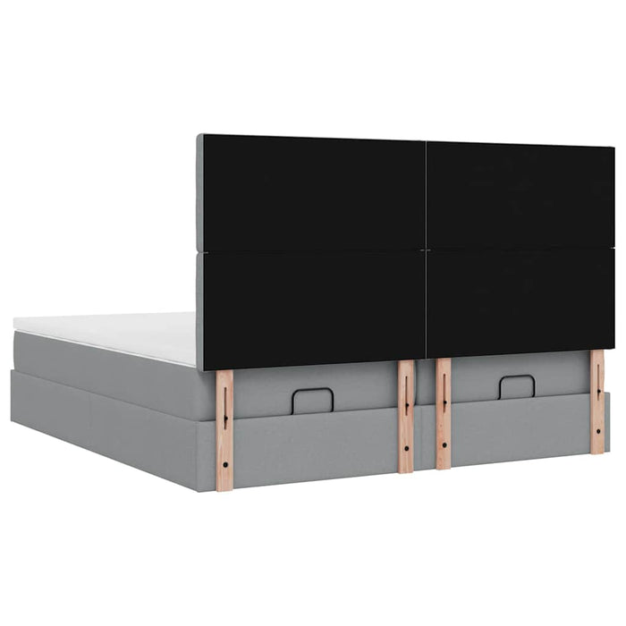 Cadru de pat otoman cu saltele Gri deschis 160x200cm Material - WALTI WALTI