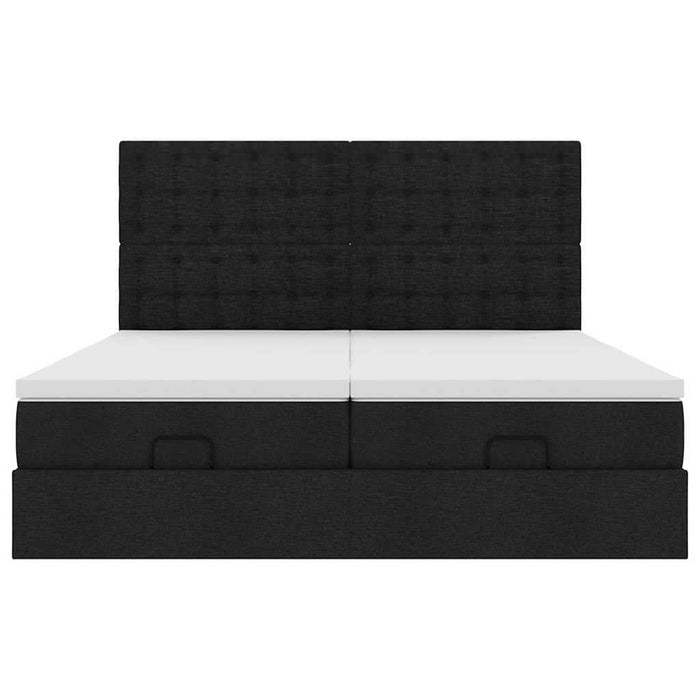 Cadru de pat otoman cu saltele, material negru 160x200cm - WALTI WALTI