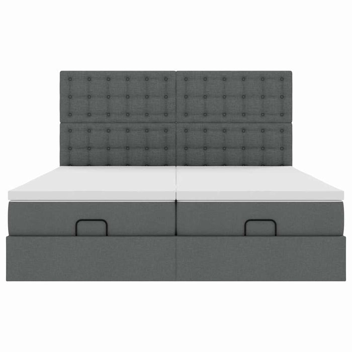 Cadru de pat otoman cu saltele Gri închis 180x200cm țesătură - WALTI WALTI