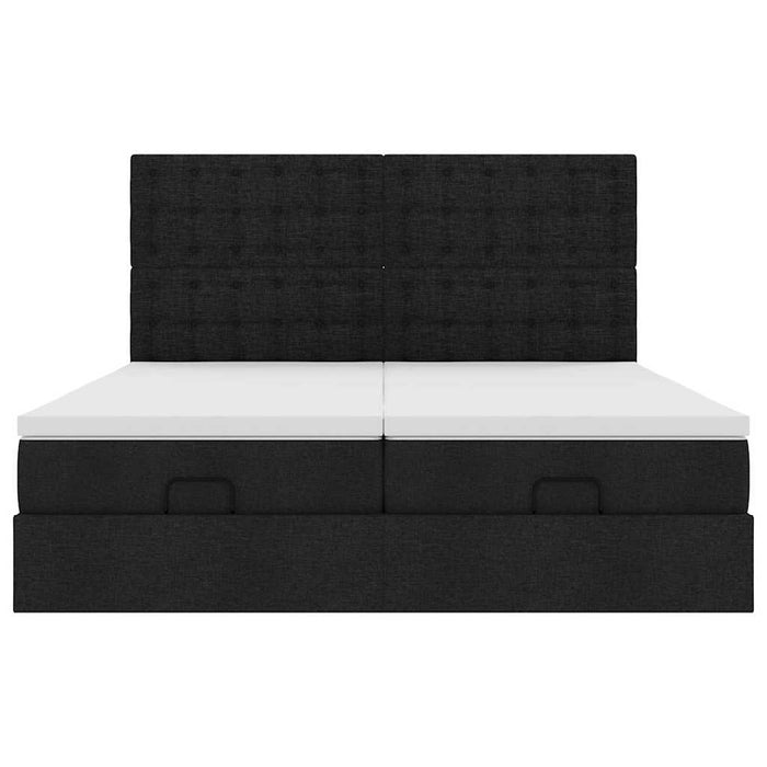 Cadru de pat otoman cu saltele, material negru 180x200cm - WALTI WALTI