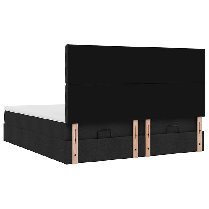Cadru de pat otoman cu saltele, material negru 180x200cm - WALTI WALTI