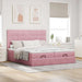 Cadru de pat otoman cu saltele Roz 160x200cm catifea - WALTI WALTI