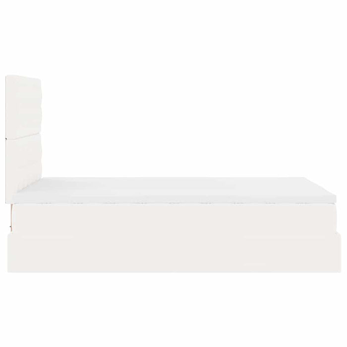 Cadru de pat otoman cu saltea alb 120x200cm piele artificială - WALTI WALTI