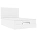Cadru de pat otoman cu saltea alb 140x200cm piele artificială - WALTI WALTI