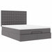 Cadru de pat otoman cu saltea gri 140x200cm piele artificială - WALTI WALTI