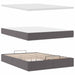 Cadru de pat otoman cu saltea gri 140x200cm piele artificială - WALTI WALTI
