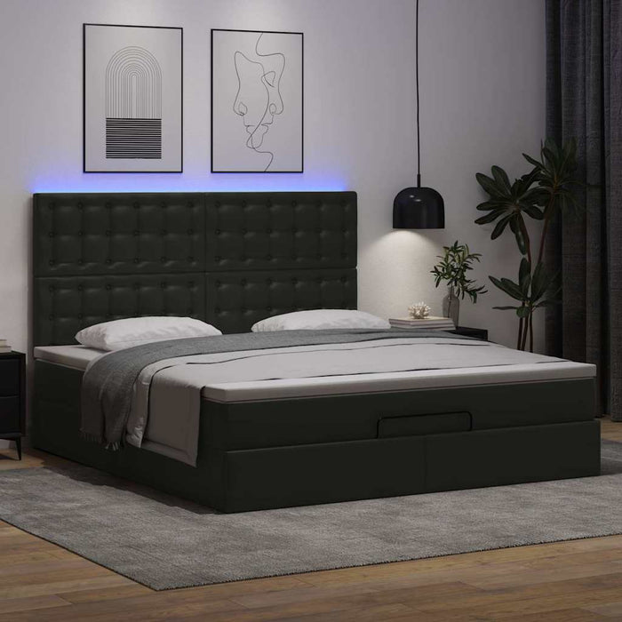 Cadru de pat otoman saltele Negru 180x200cm piele artificială - WALTI WALTI