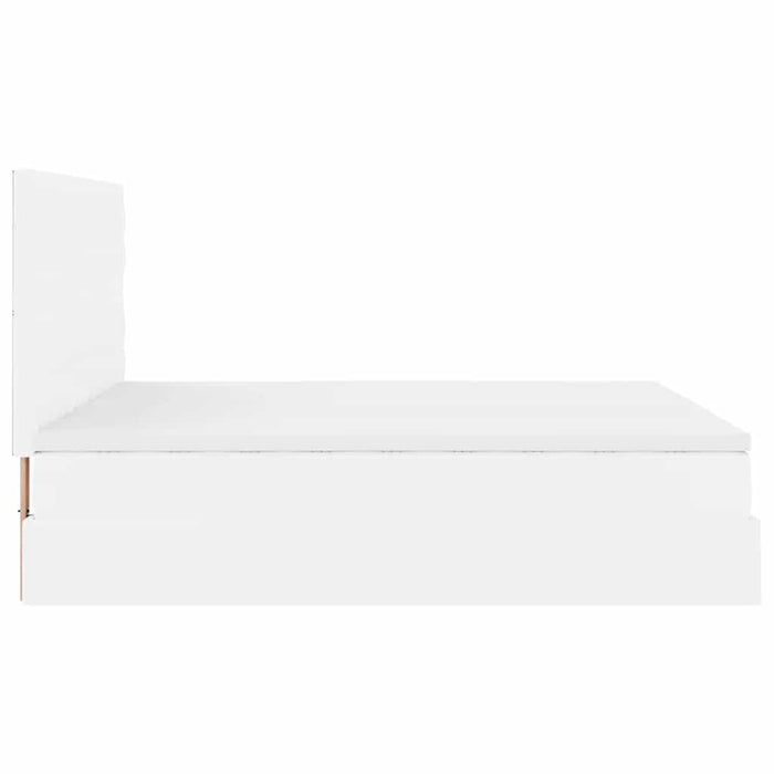 Cadru de pat otoman cu saltele alb 180x200cm piele artificială - WALTI WALTI
