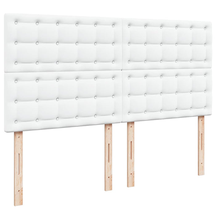 Cadru de pat otoman cu saltele alb 200x200cm piele artificială - WALTI WALTI