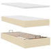 Cadru de pat otoman cu saltea crem 80x200cm stofa - WALTI WALTI