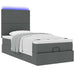 Pat otoman cu saltea și LED-uri, gri închis, 90x200 cm, textil - WALTI WALTI