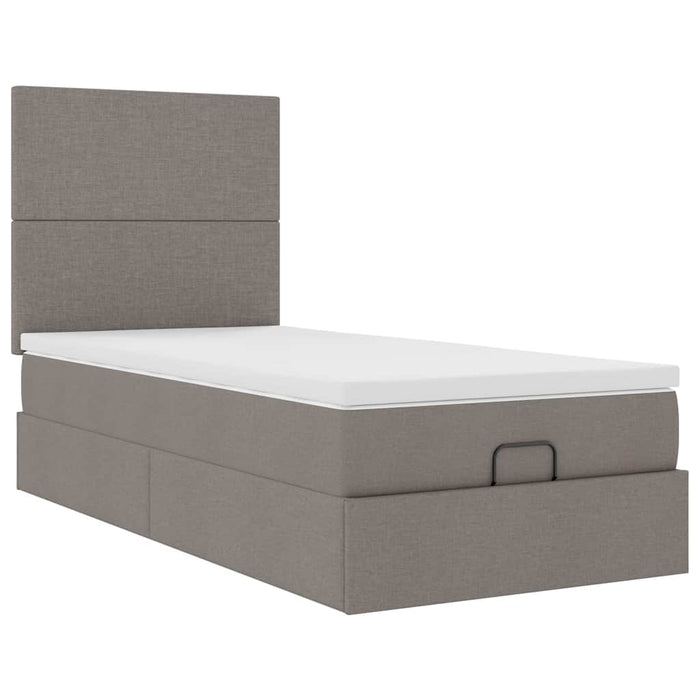 Cadru de pat otoman cu saltea Taupe 100x200cm Material WALTI