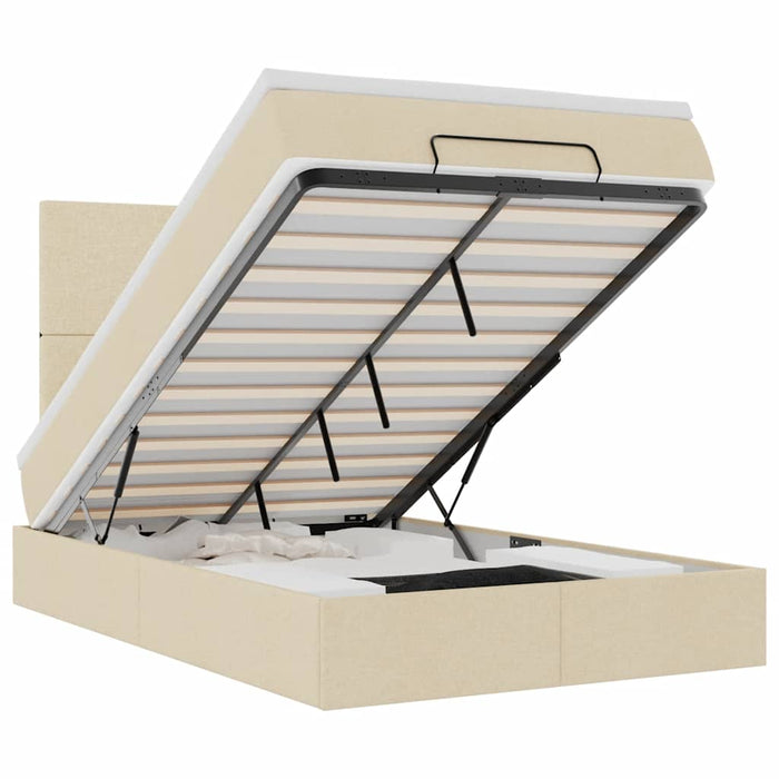Cadru de pat otoman cu saltea crem 120x190cm stofa - WALTI WALTI