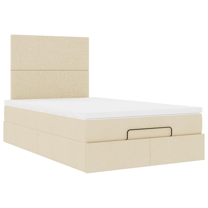 Cadru de pat otoman cu saltea crem 120x190cm stofa - WALTI WALTI