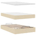 Cadru de pat otoman cu saltea crem 120x190cm stofa - WALTI WALTI