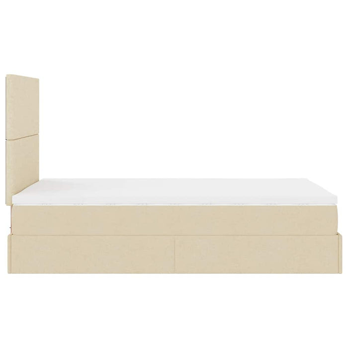 Cadru de pat otoman cu saltea crem 120x190cm stofa - WALTI WALTI