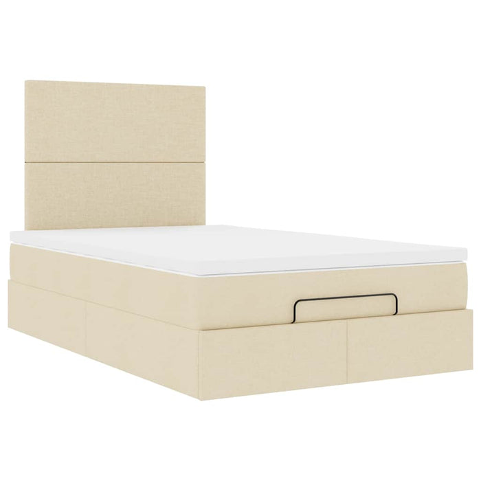 Cadru de pat otoman cu saltea crem 120x200cm stofa - WALTI WALTI