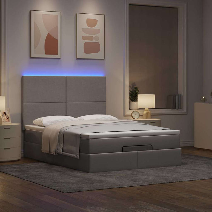 Cadru de pat otoman cu saltea Taupe 140x190cm Material - WALTI WALTI