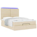 Cadru de pat otoman cu saltea crem 140x190cm stofa - WALTI WALTI