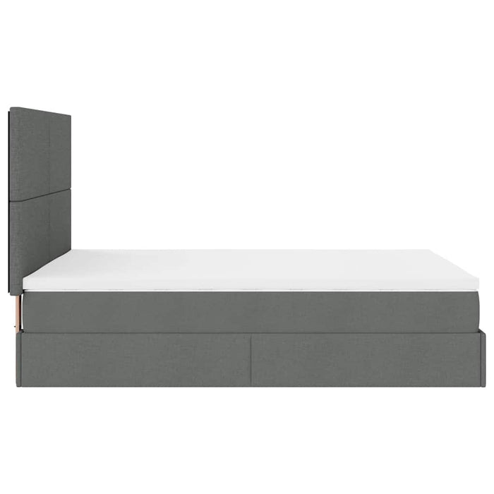 Cadru pat otoman cu saltea țesătură gri închis 140x200 cm - WALTI WALTI